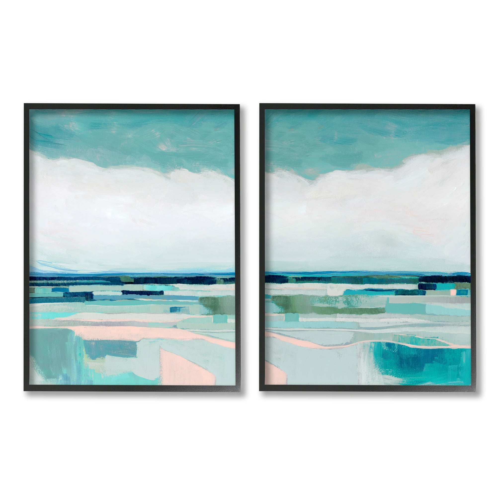 Stupell Industries Abstract Green Cloud Modern Geometric Landscape Framed Wall Art, 24 x 30, Design by Grace Popp