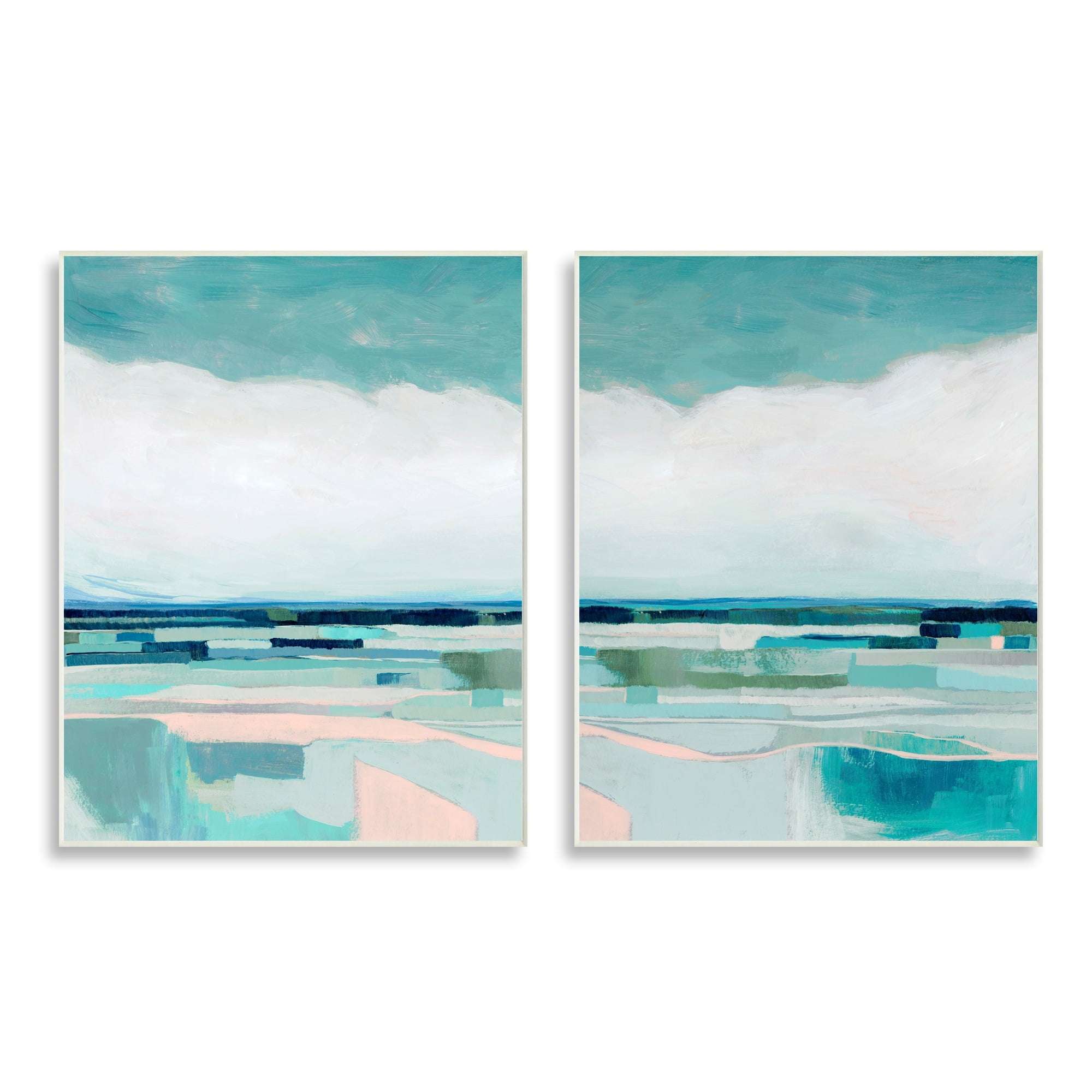 Stupell Industries Abstract Green Cloud Modern Geometric Landscape Wood Wall Art, 13 x 19, Design by Grace Popp