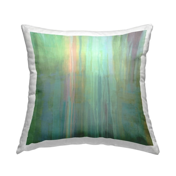 Stupell Industries Abstract Green Fluid Streaks Modern Design Design by Michael Tienhaara Throw Pillow