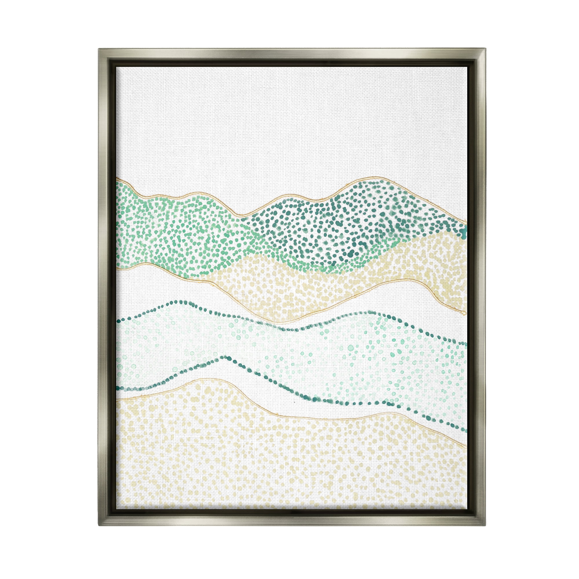 Stupell Industries Abstract Green Mountains Landscape Abstract Painting Gray Floater Framed Art Print Wall Art