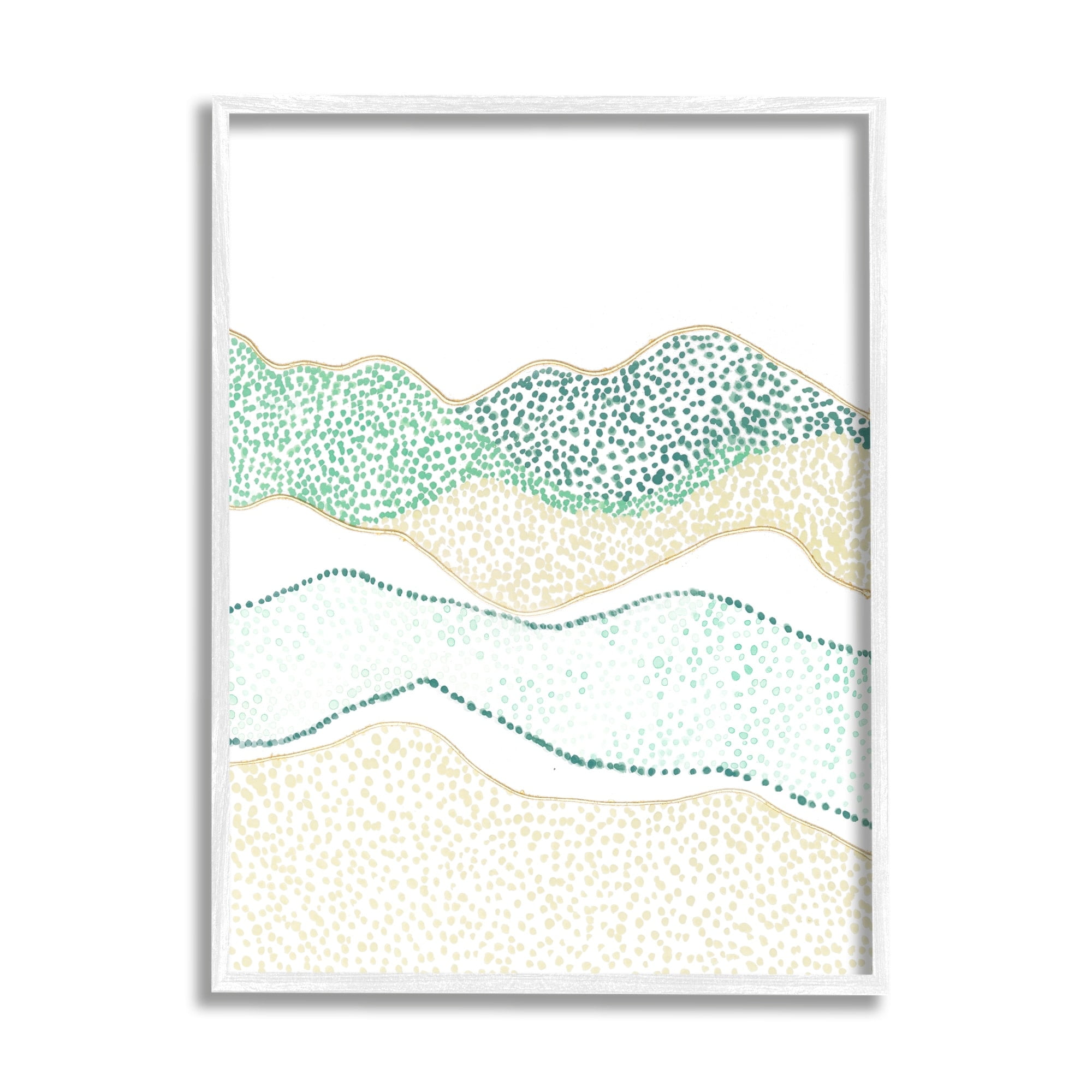 Stupell Industries Abstract Green Mountains Landscape Abstract Painting White Framed Art Print Wall Art