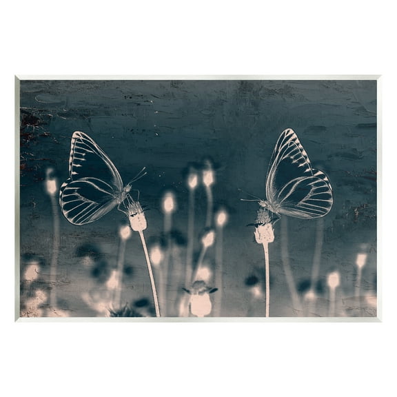 Stupell Industries Abstract Grey Butterflies Meadow Animals & Insects Painting Unframed Art Print Wall Art