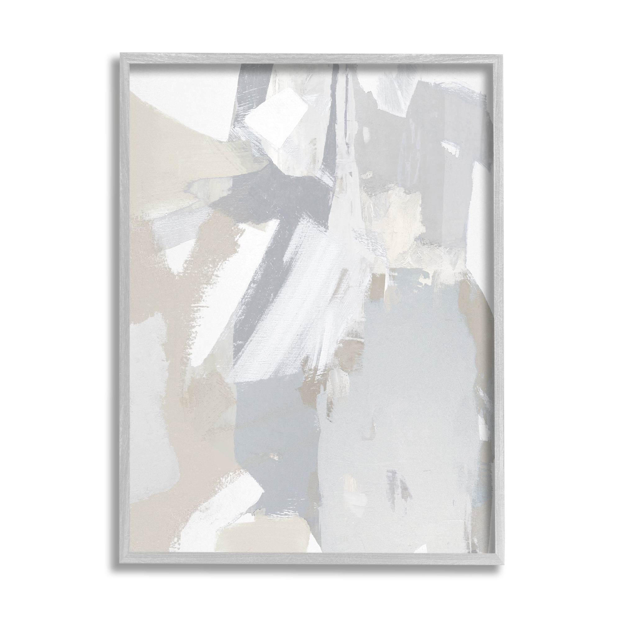 Stupell Industries Abstract Grey Collage Abstract Painting Gray Framed Art Print Wall Art, 16 x 20