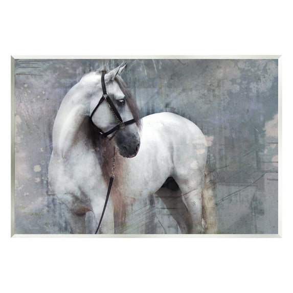 Stupell Industries Abstract Grey Horse Stallion Animals & Insects Painting Unframed Art Print Wall Art