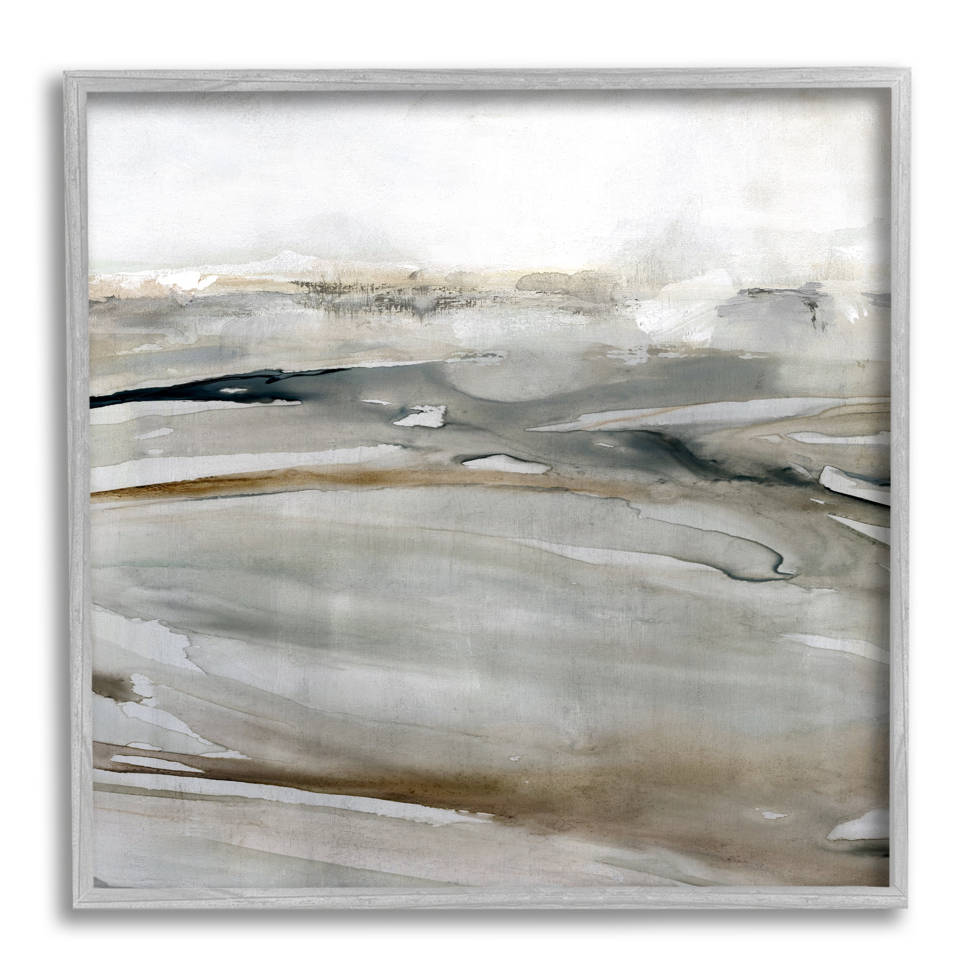 Stupell Industries Abstract Grey Landscape Abstract Painting Gray Framed Art Print Wall Art, 24 x 24