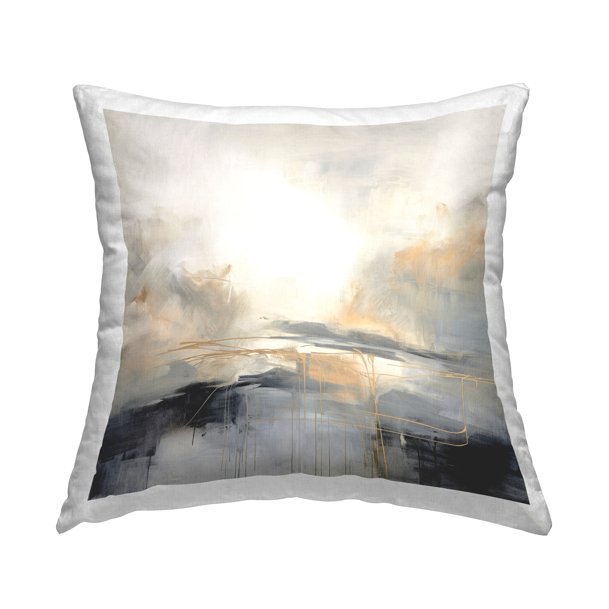 Stupell Industries Abstract Grey Landscape Decorative Printed Throw Pillow, 18 x 18