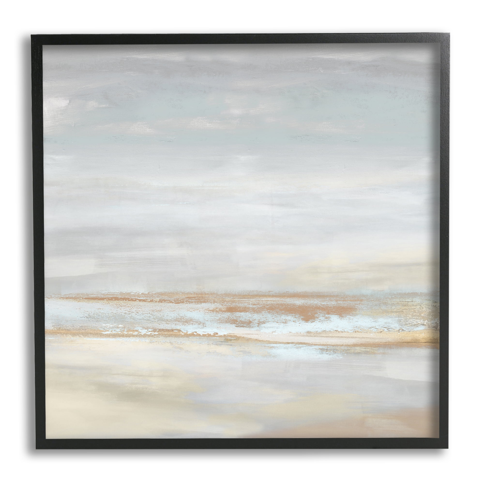 Stupell Industries Abstract Grey Landscape Painting Nature Painting Black Framed Art Print Wall Art, 12 x 12