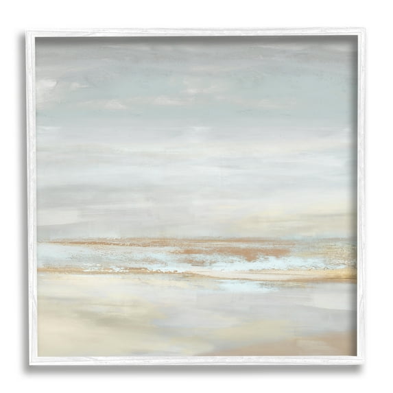 Stupell Industries Abstract Grey Landscape Painting Nature Painting White Framed Art Print Wall Art, 12 x 12