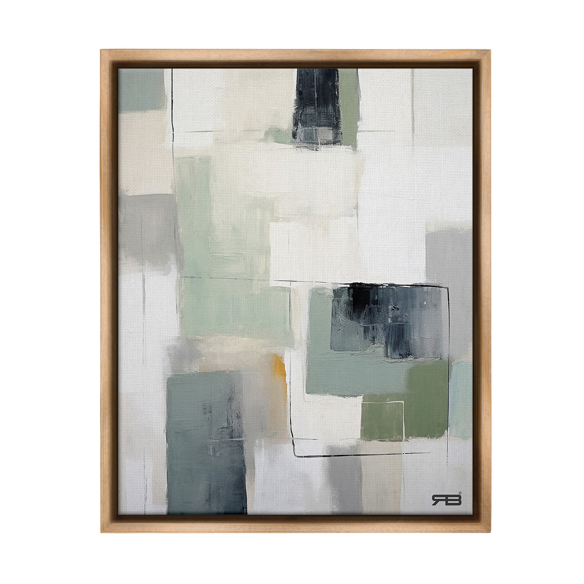 Stupell Industries Abstract Grey Shapes Abstract Painting Brown Floater Framed Canvas Art Print Wall Art, 17 x 21