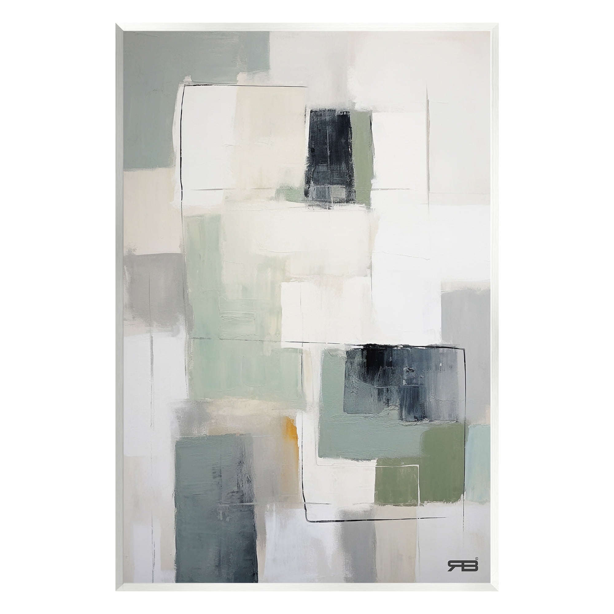 Stupell Industries Abstract Grey Shapes Abstract Painting Unframed Art Print Wall Art, 10 x 15