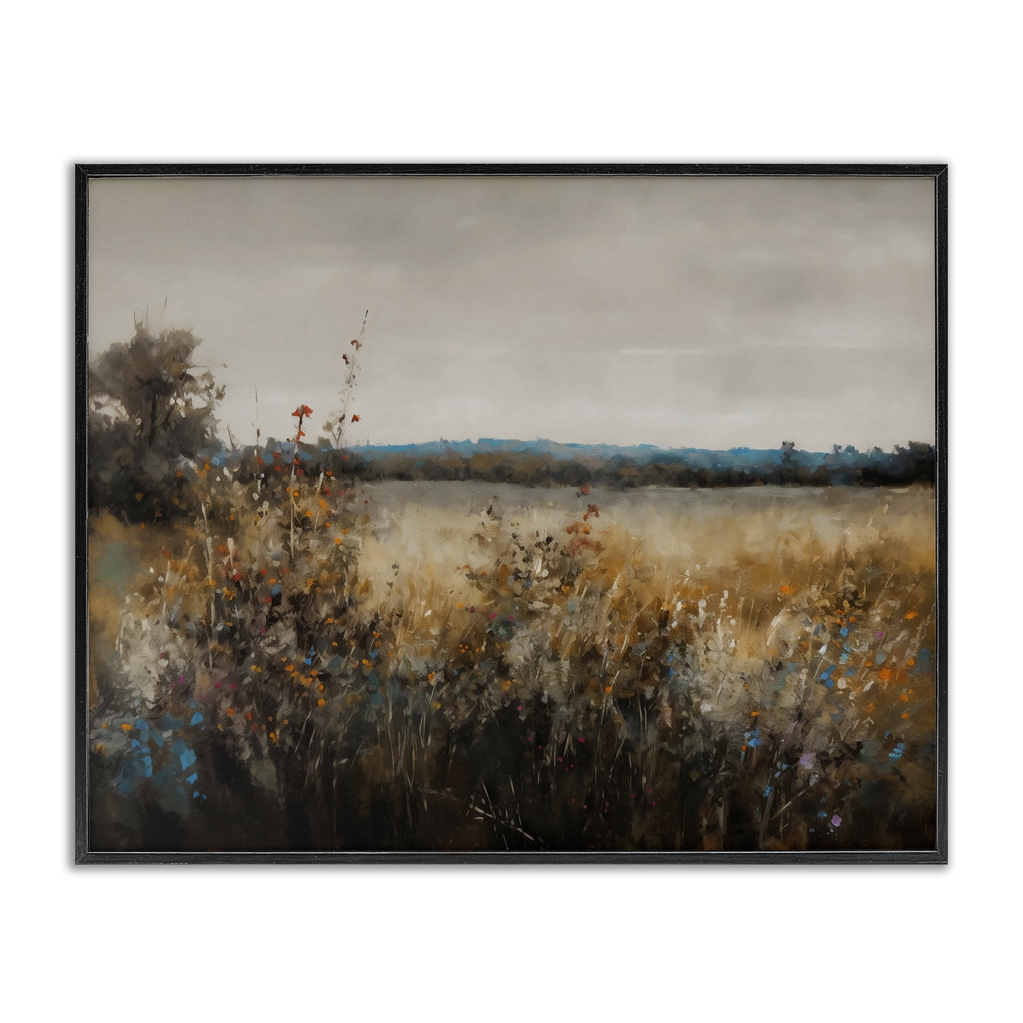 Stupell Industries Abstract Grunge Meadow Black Framed Giclee Art, design by Creative Studio