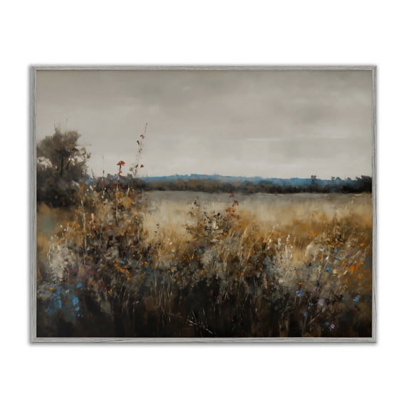 Stupell Industries Traditional Abstract Grunge Meadow Gray Framed Giclee Art, 30 x 24, by Creative Studio