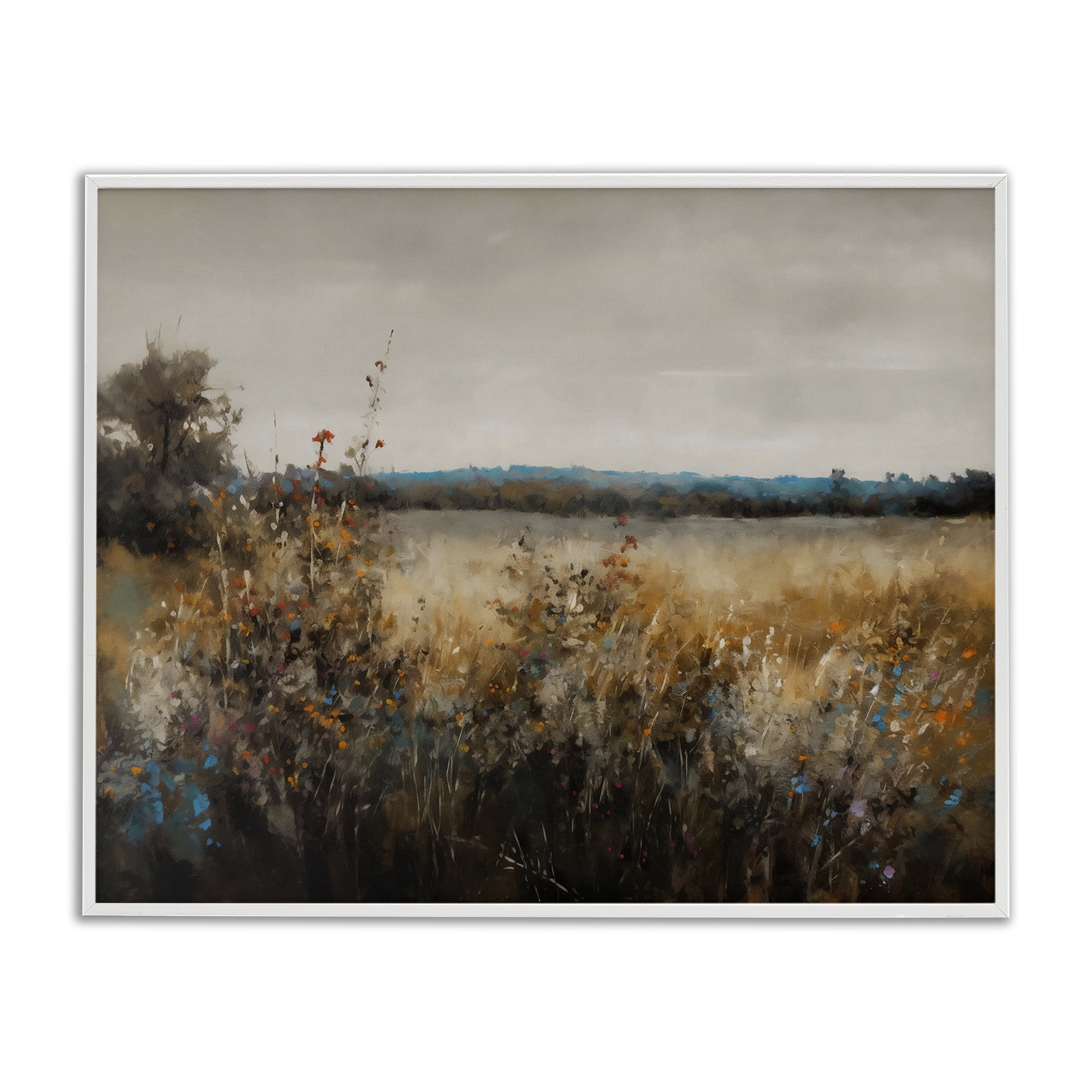 Stupell Industries Abstract Grunge Meadow White Framed Giclee Art, design by Creative Studio