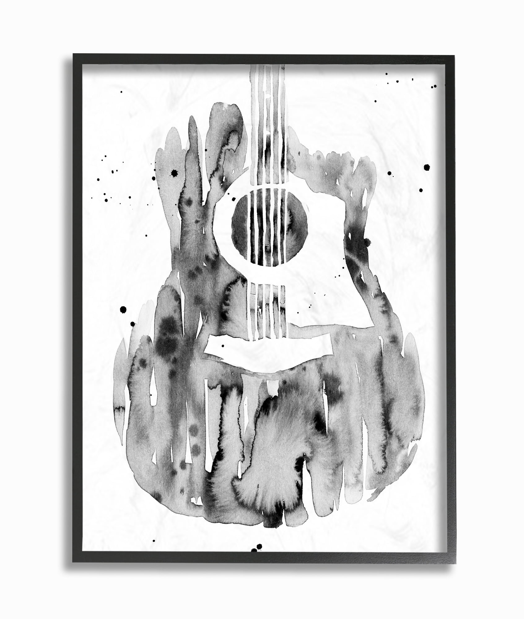 Stupell Industries Abstract Guitar Watercolor Pattern Painting Black Framed Wall Art, 16 x 20, byAnnie Warren