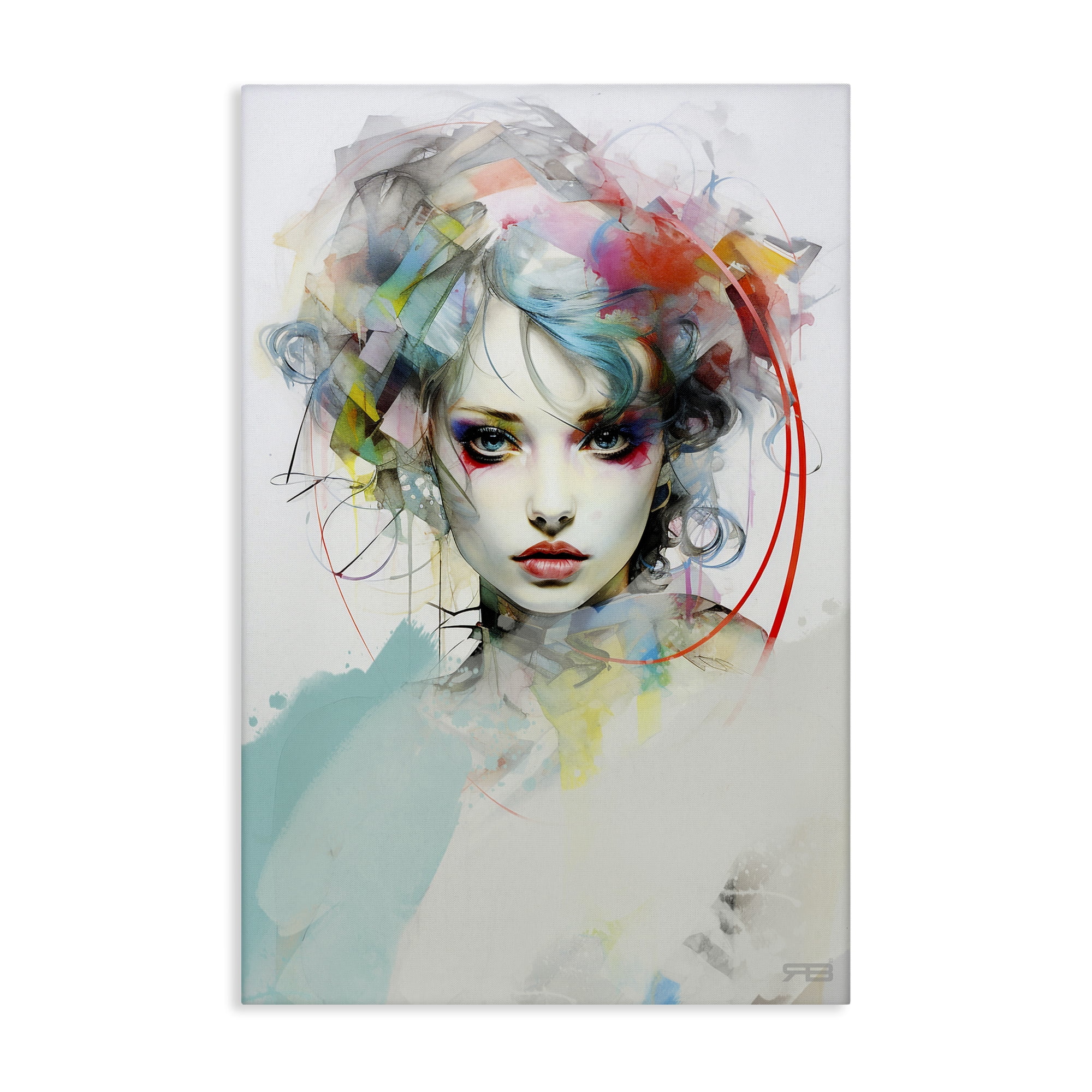 Stupell Industries Abstract Hair Visage Novelty Painting Gallery Wrapped Canvas Art Print Wall Art, 30 x 45
