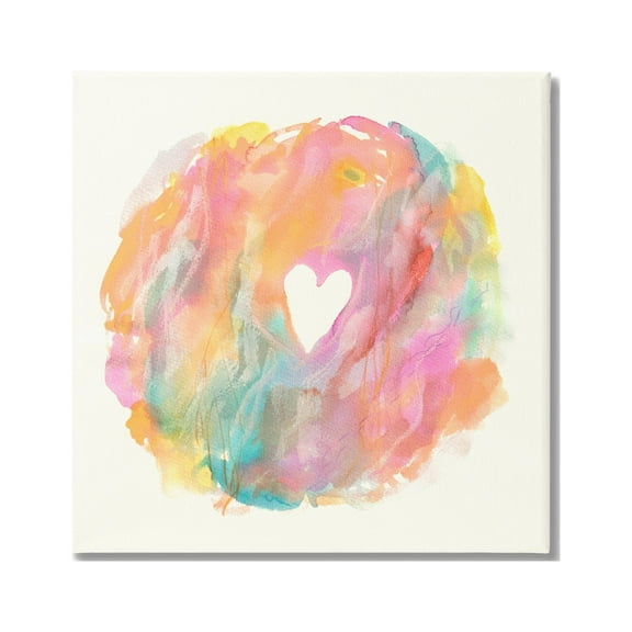 Stupell Industries Abstract Heart Shape Fluid Mixed Pastels Painting Graphic Art Gallery Wrapped Canvas Print Wall Art, Design by Elvira Errico