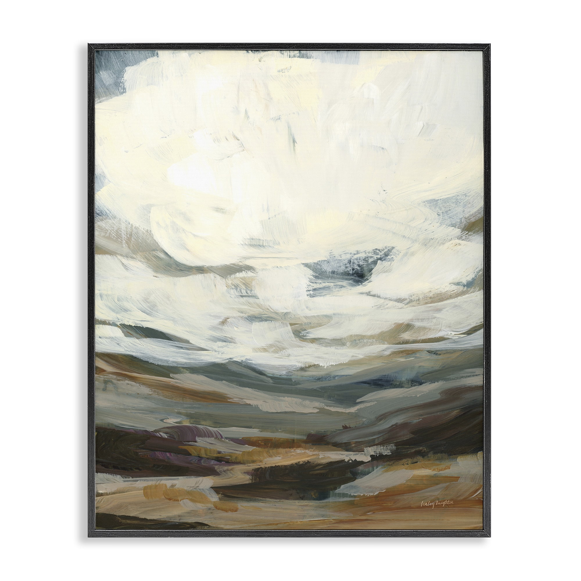 Stupell Industries Abstract Heavy Clouds Landscape Painting Black Framed Art Print Wall Art, 24 x 30