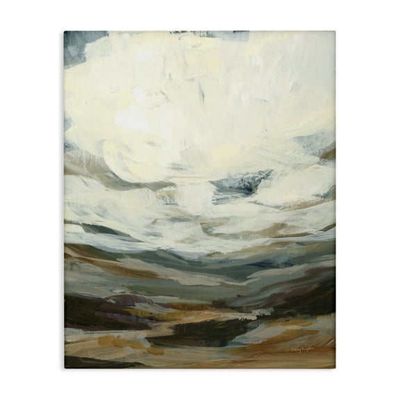 Stupell Industries Abstract Heavy Clouds Landscape Painting Gallery Wrapped Canvas Art Print Wall Art, 16 x 20