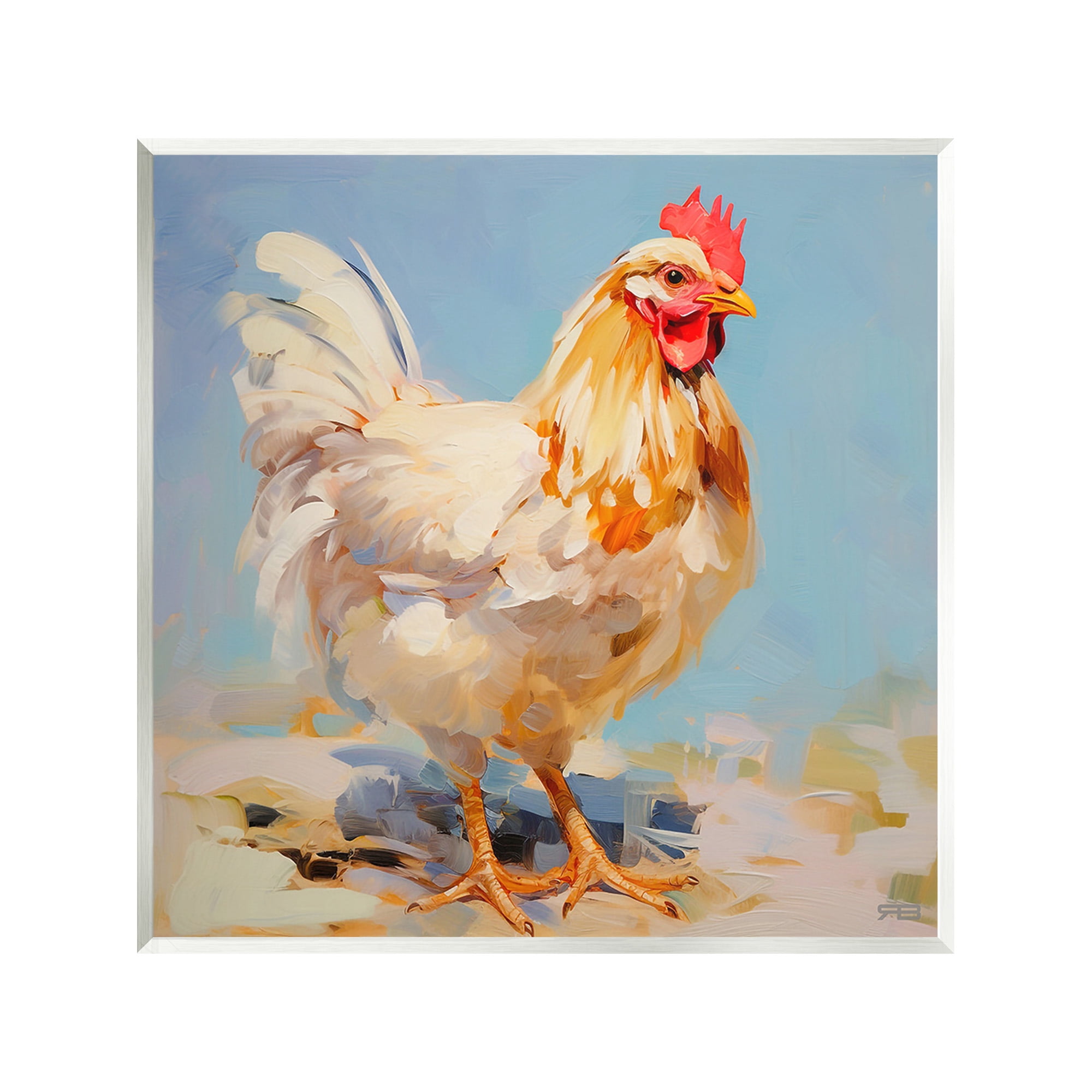 Stupell Industries Abstract Hen Portrait Animals & Insects Painting Unframed Art Print Wall Art, 12 x 12