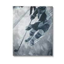 Stupell Industries Abstract Hockey Player Sports Painting Gallery Wrapped Canvas Art Print Wall Art, 16 x 20