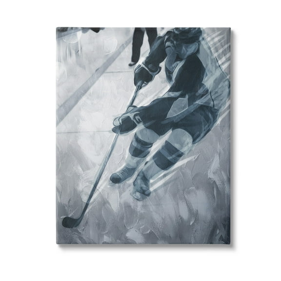 Stupell Industries Abstract Hockey Player Sports Painting Gallery Wrapped Canvas Art Print Wall Art, 16 x 20