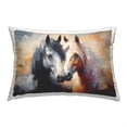 thumbnail image 1 of Stupell Industries Abstract Horse Duo Portrait Decorative Printed Throw Pillow, 14 x 20, 1 of 7