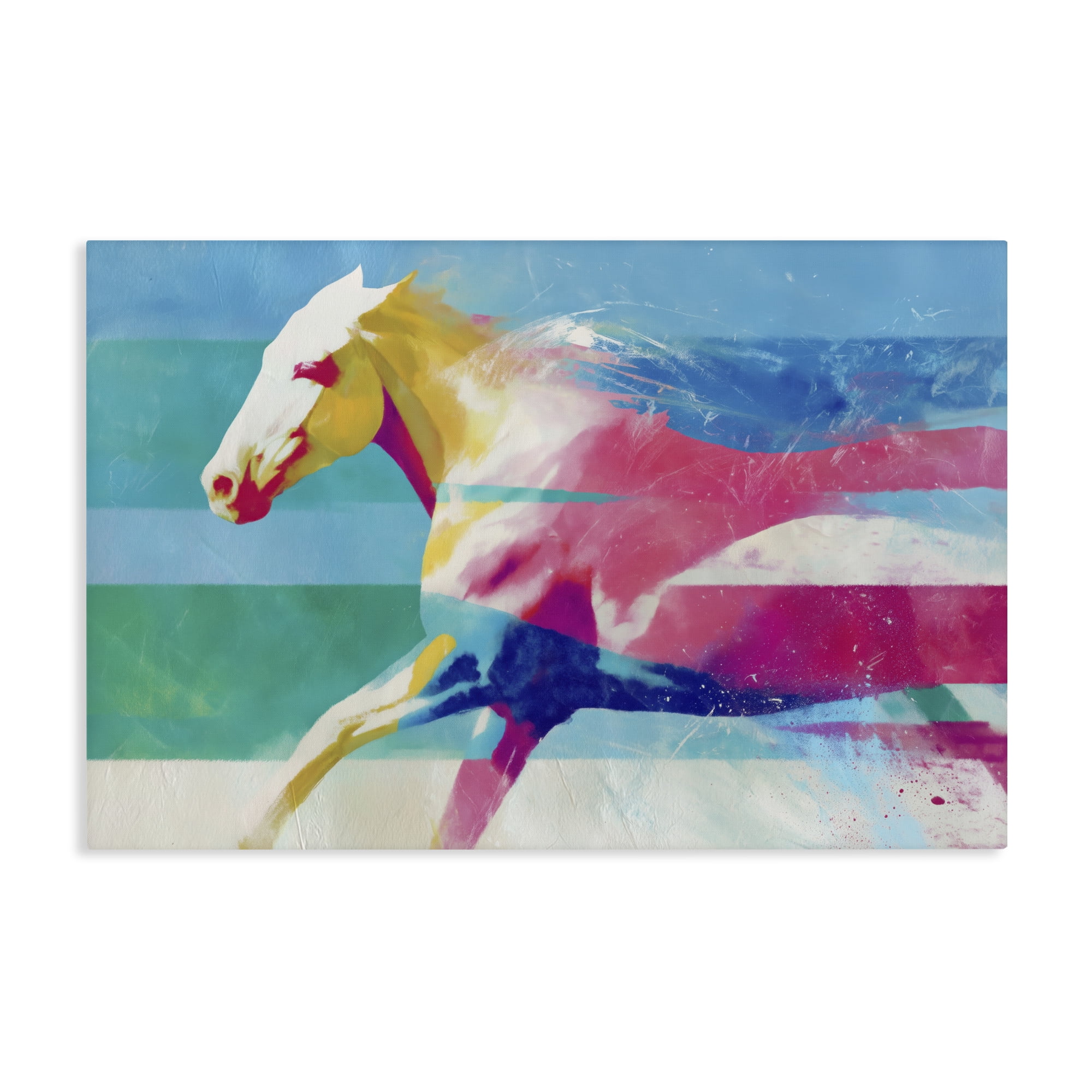 Stupell Industries Abstract Horse In Stripes Canvas Wall Art, design by Chromatic Storm Studio