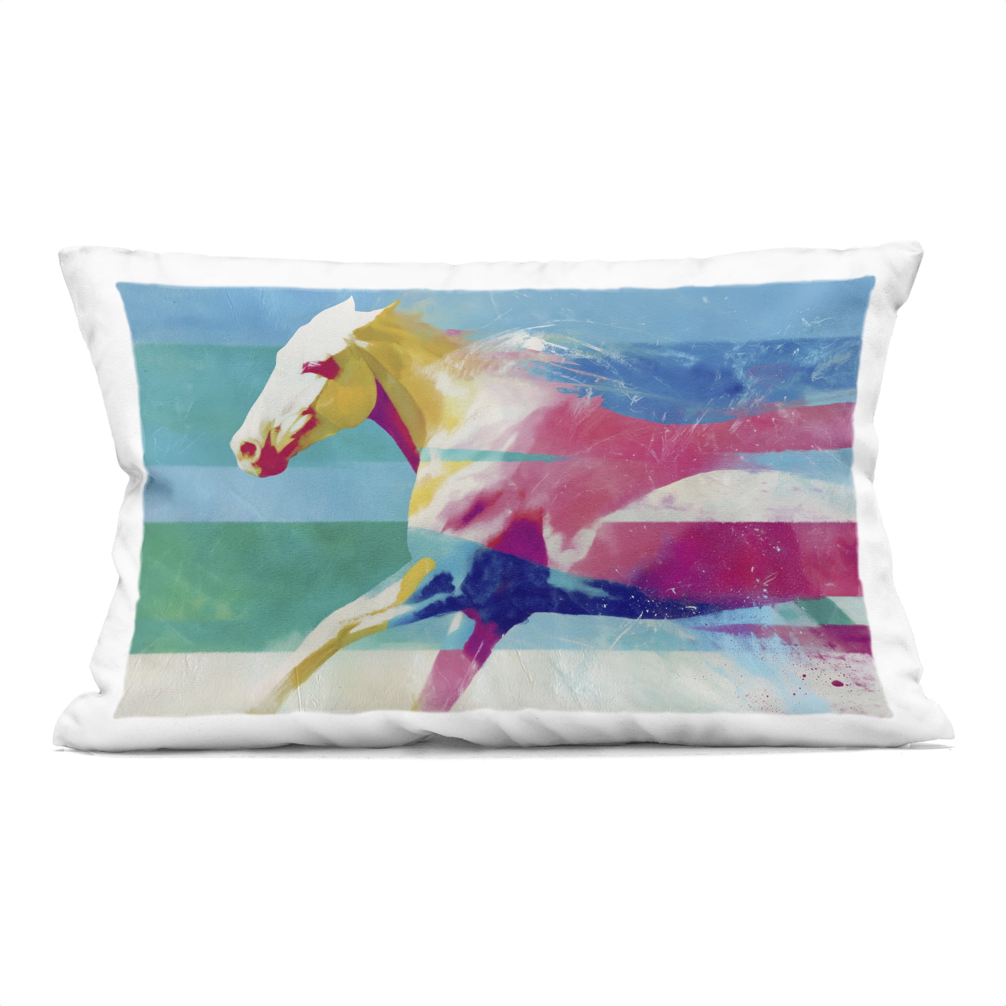 Stupell Industries Abstract Horse In Stripes Decorative Printed Throw Pillow, design by Chromatic Storm Studio, 14 x 7 x 20