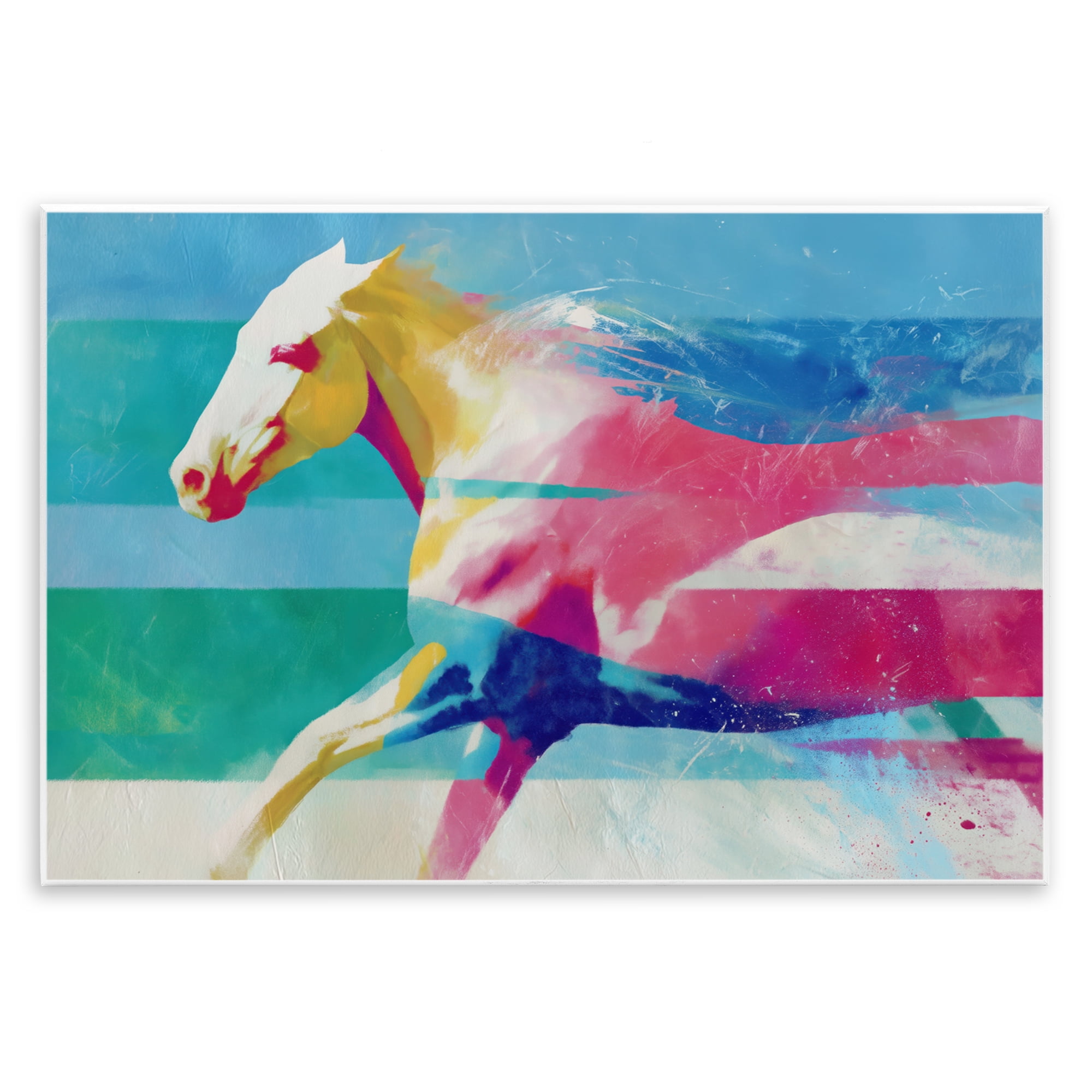 Stupell Industries Abstract Horse In Stripes Wall Plaque Art, design by Chromatic Storm Studio