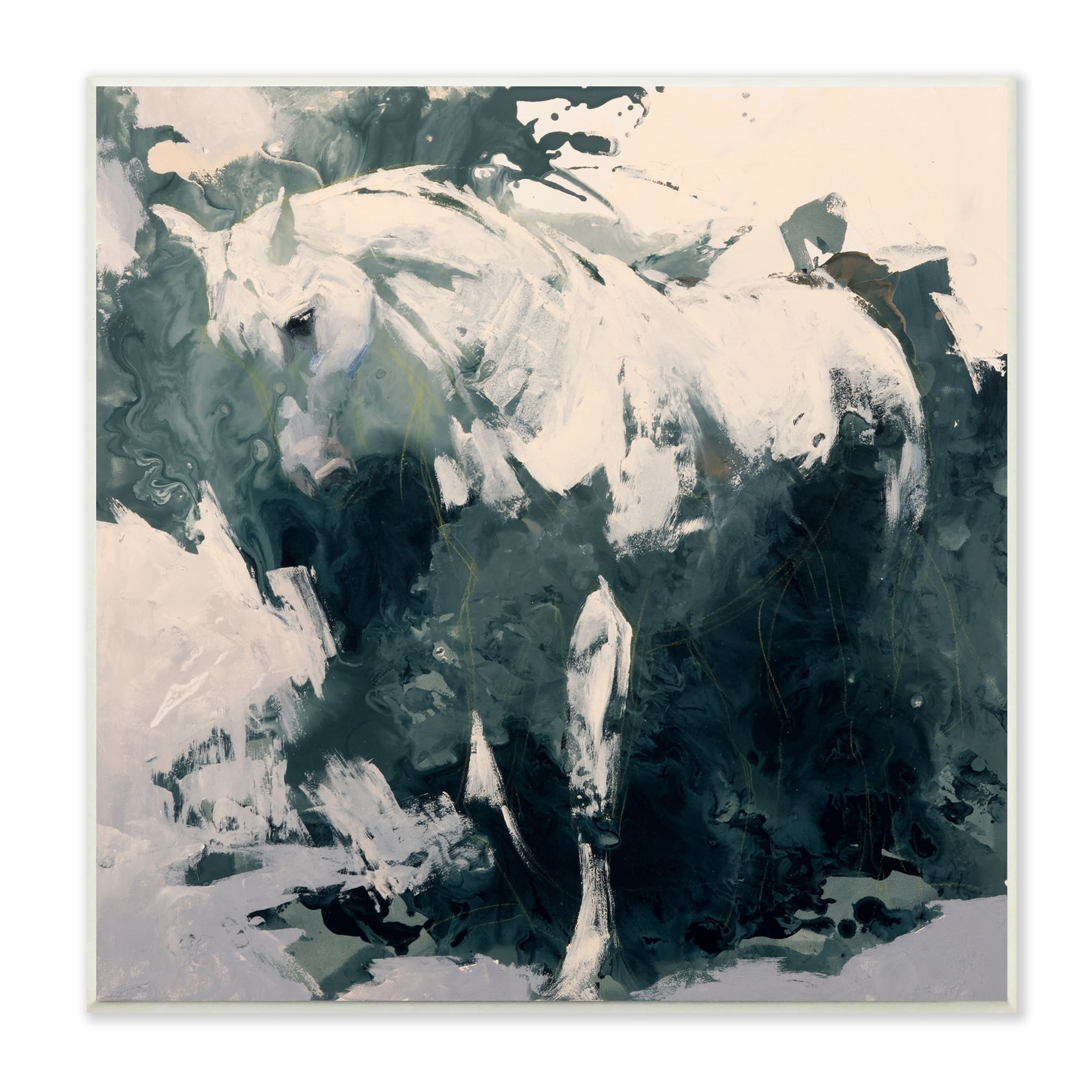 Stupell Industries Abstract Horse Portrait Busy Bold Movement Modern Painting, 12 x 12,Design by Julie T. Chapman
