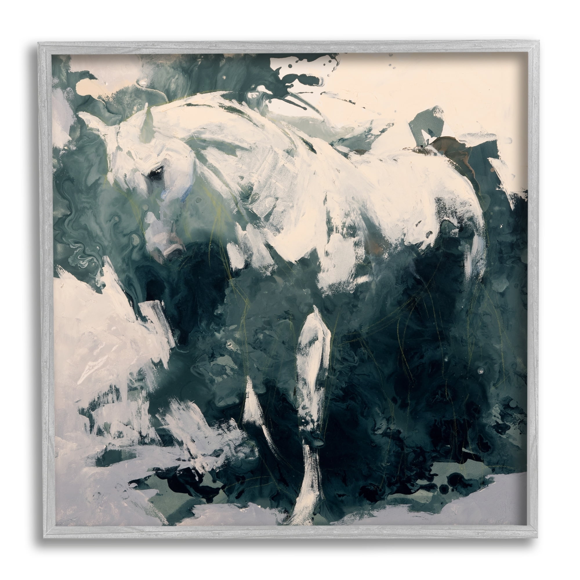 Stupell Industries Abstract Horse Portrait Busy Bold Movement Modern Painting, 17 x 17,Design by Julie T. Chapman