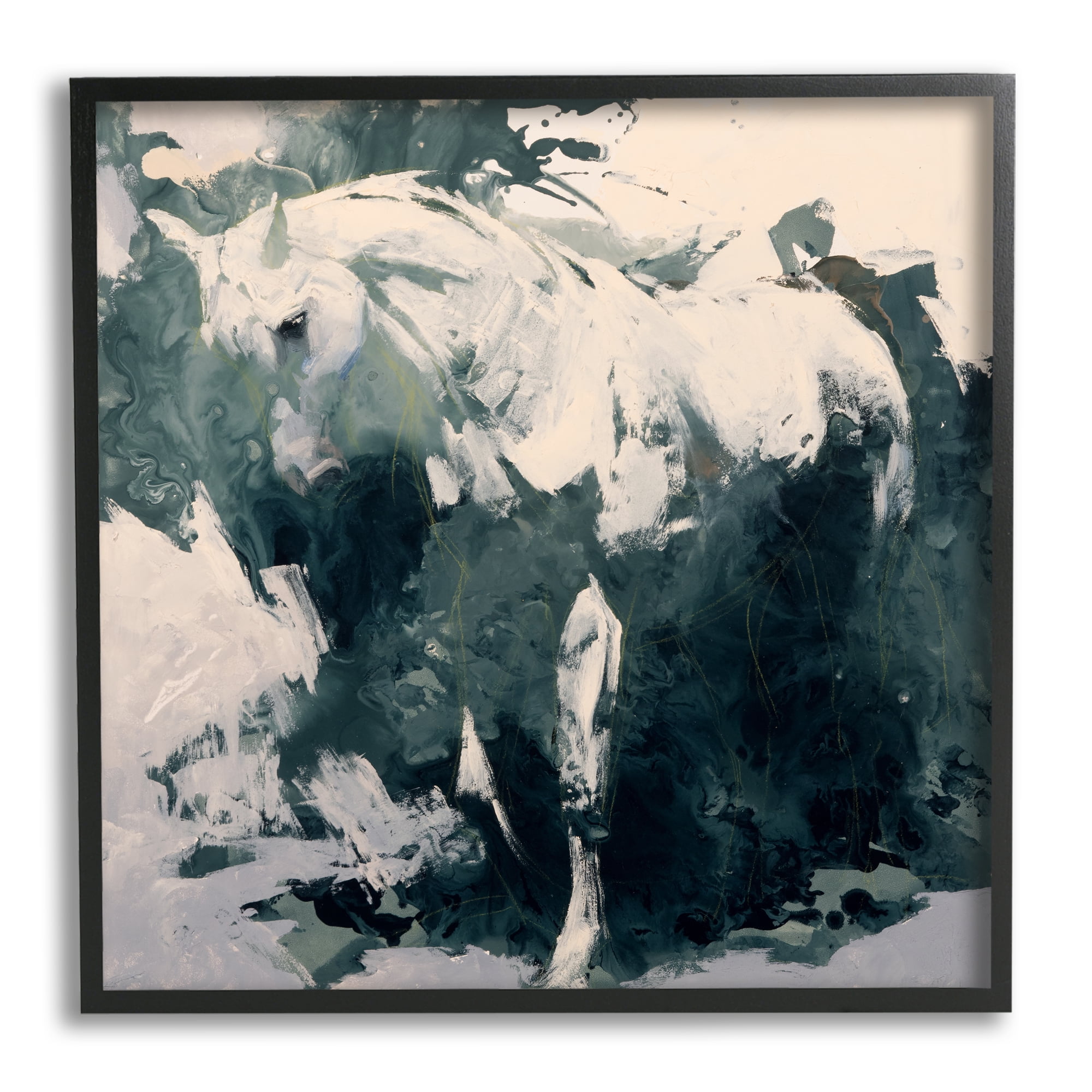 Stupell Industries Abstract Horse Portrait Busy Bold Movement Modern Painting, 17 x 30,Design by Julie T. Chapman
