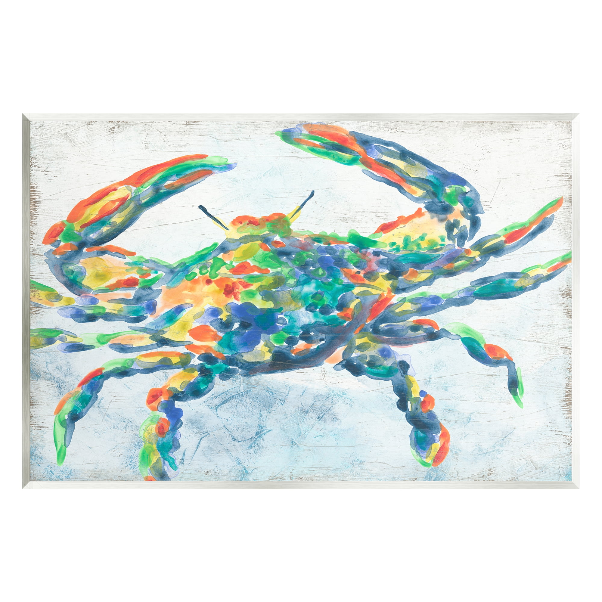 Stupell Industries Abstract Hued Crab Animals & Insects Painting Unframed Art Print Wall Art, 15 x 10