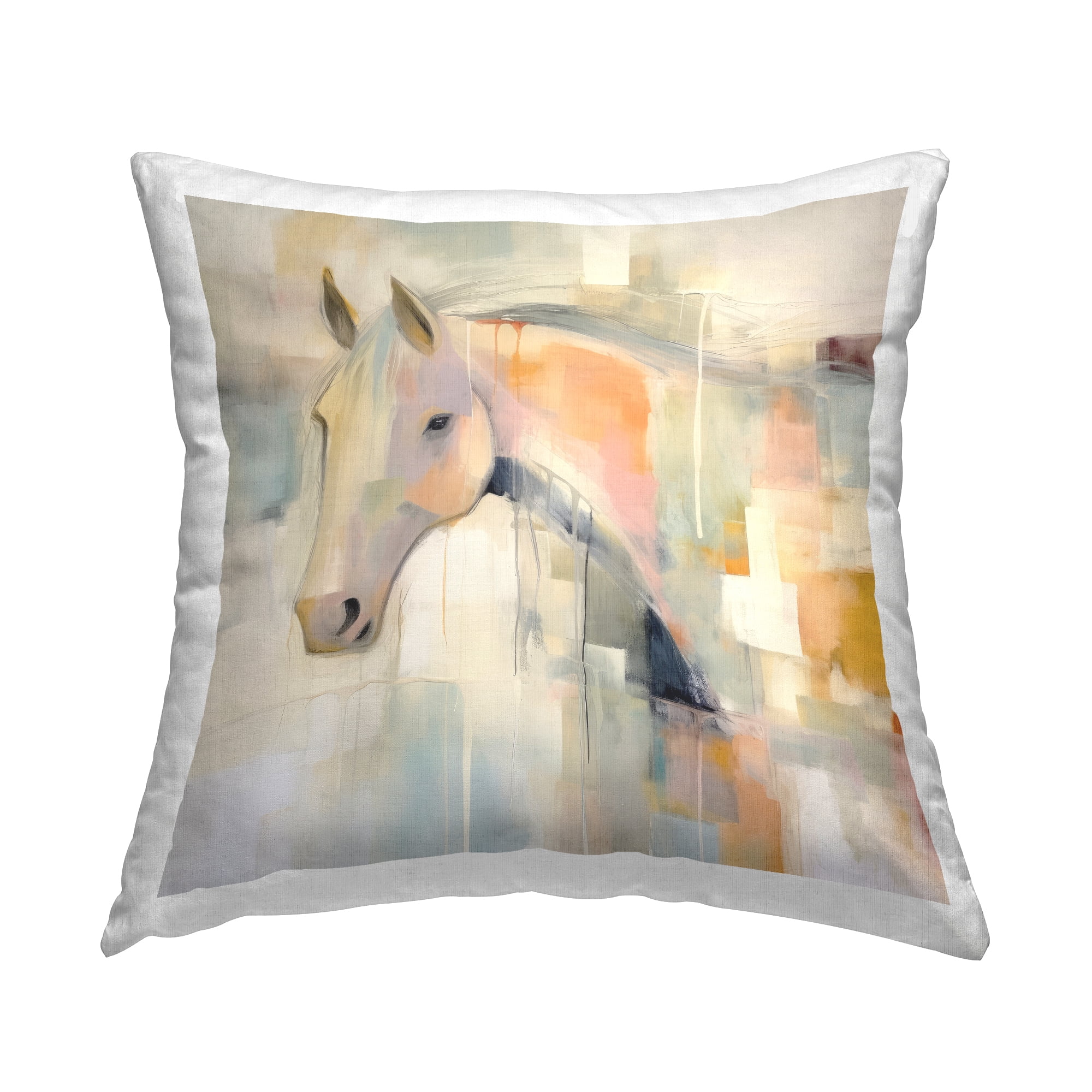 Stupell Industries Abstract Hued Horse Decorative Printed Throw Pillow, 18 x 18