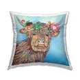thumbnail image 1 of Stupell Industries Abstract Hues Cow Flower Crown Square Decorative Printed Throw Pillow, 18 x 18,, 1 of 4