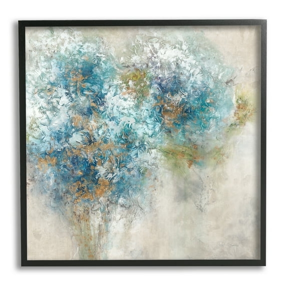 Stupell Industries Abstract Hydrangea Blooms Botanical & Floral Painting Black Framed Art Print Wall Art, 17 x 17