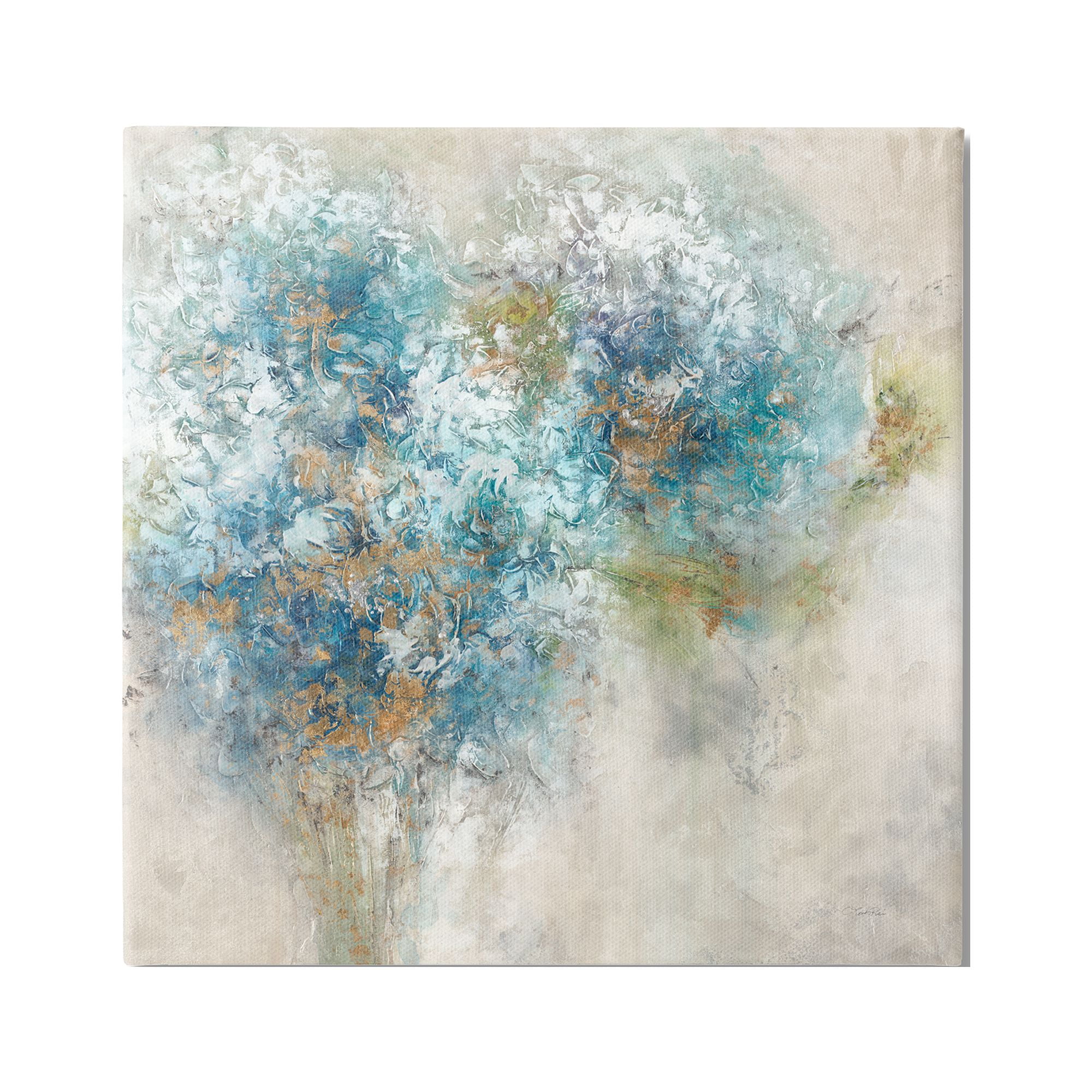 Stupell Industries Abstract Hydrangea Blooms Botanical & Floral Painting Gallery Wrapped Canvas Print Wall Art, 17 x 17