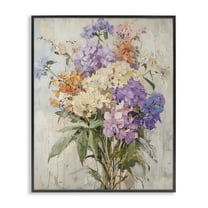 Stupell Industries Abstract Hydrangea Clusters Floral Painting Black Framed Art Print Wall Art, 11 x 14