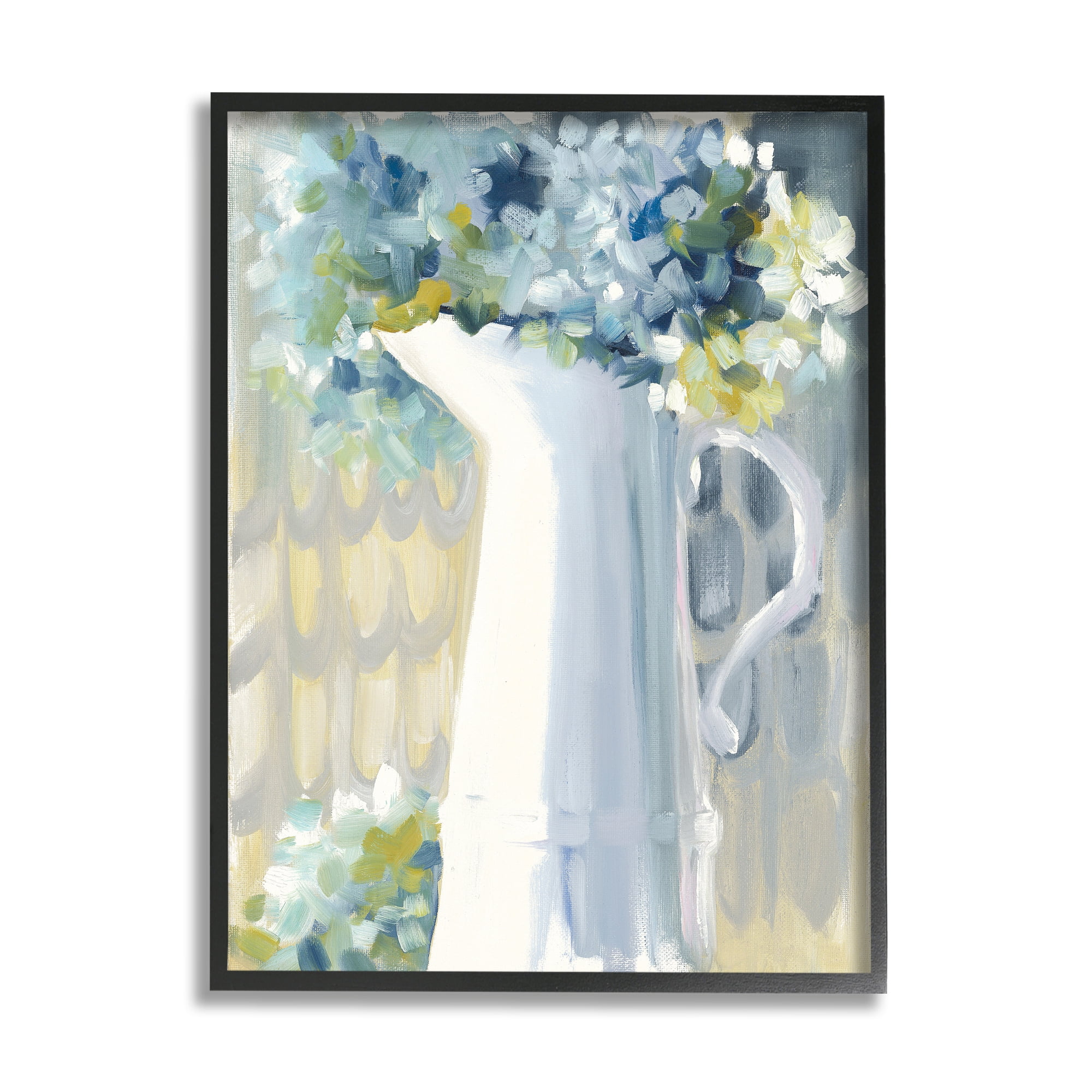 Stupell Industries Abstract Hydrangeas in Jug Botanical & Floral Painting Black Framed Art Print Wall Art, 16 x 20