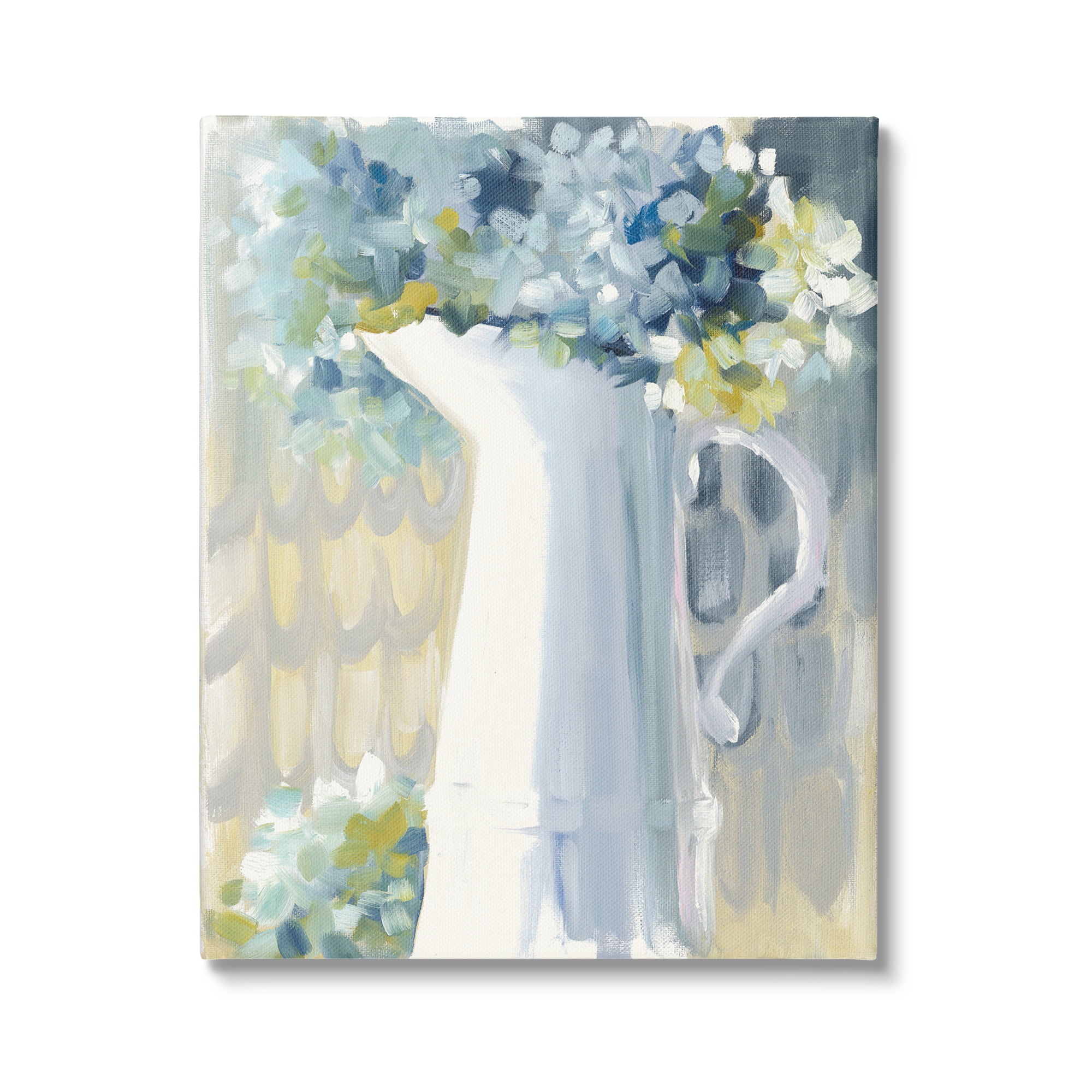 Stupell Industries Abstract Hydrangeas in Jug Botanical & Floral Painting Gallery Wrapped Canvas Art Print Wall Art, 24 x 30