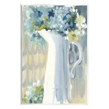Stupell Industries Abstract Hydrangeas in Jug Botanical & Floral Painting Unframed Art Print Wall Art, 10 x 15