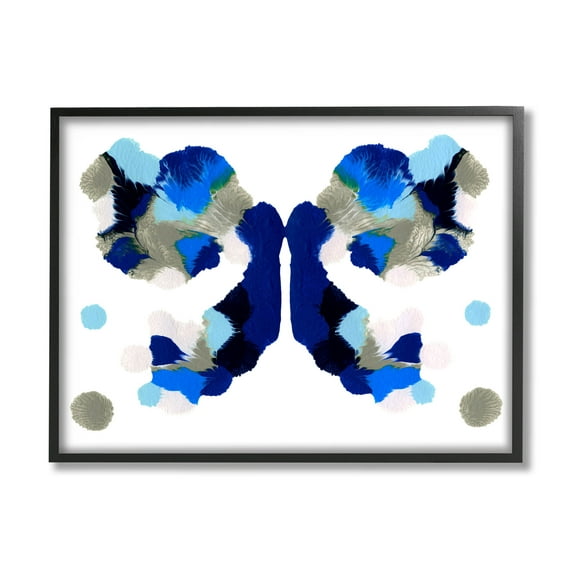 Stupell Industries Abstract Ink Blot Shapes Graphic Art Black Framed Art Print Wall Art, Design by Emma Caroline