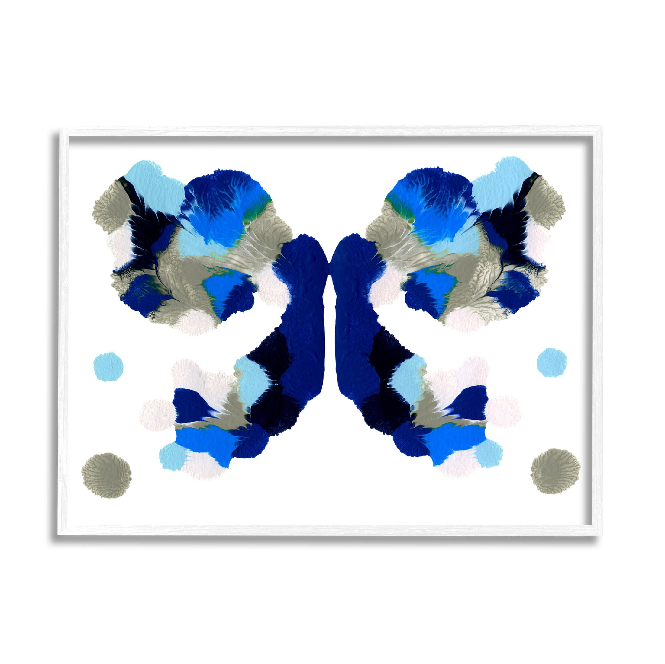 Stupell Industries Abstract Ink Blot Shapes Graphic Art White Framed Art Print Wall Art, Design by Emma Caroline