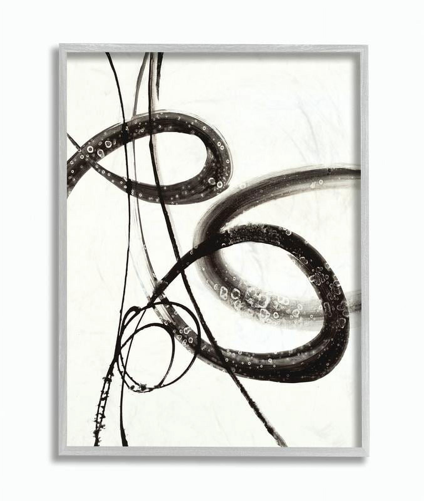 Stupell Industries Abstract Ink Swirls Painting Framed Wall Art by Third and Wall, 11" x 14", Gray Framed