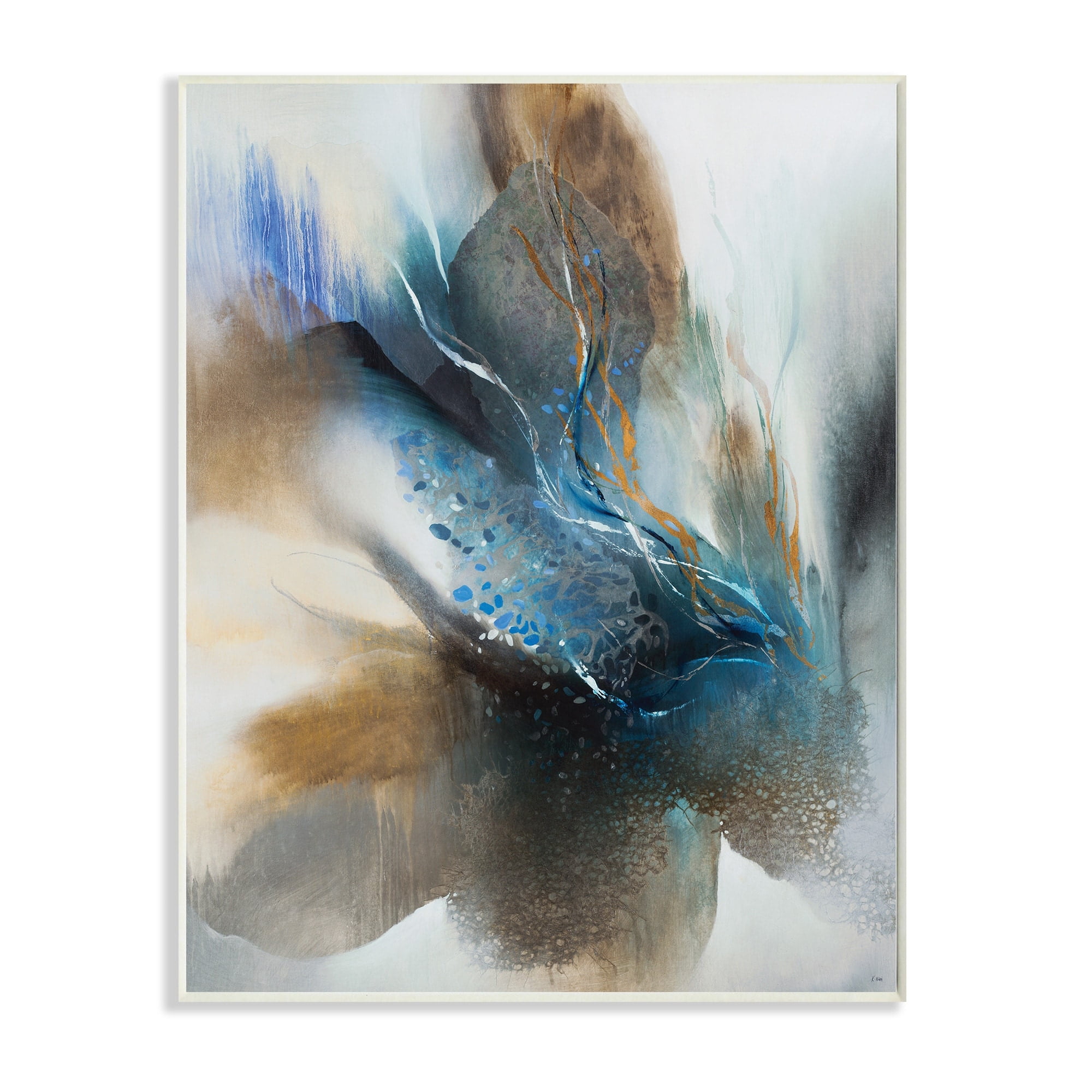 Stupell Industries Abstract Interpretation of Blue Speckled Bird,13 x 19,Designed by K. Nari