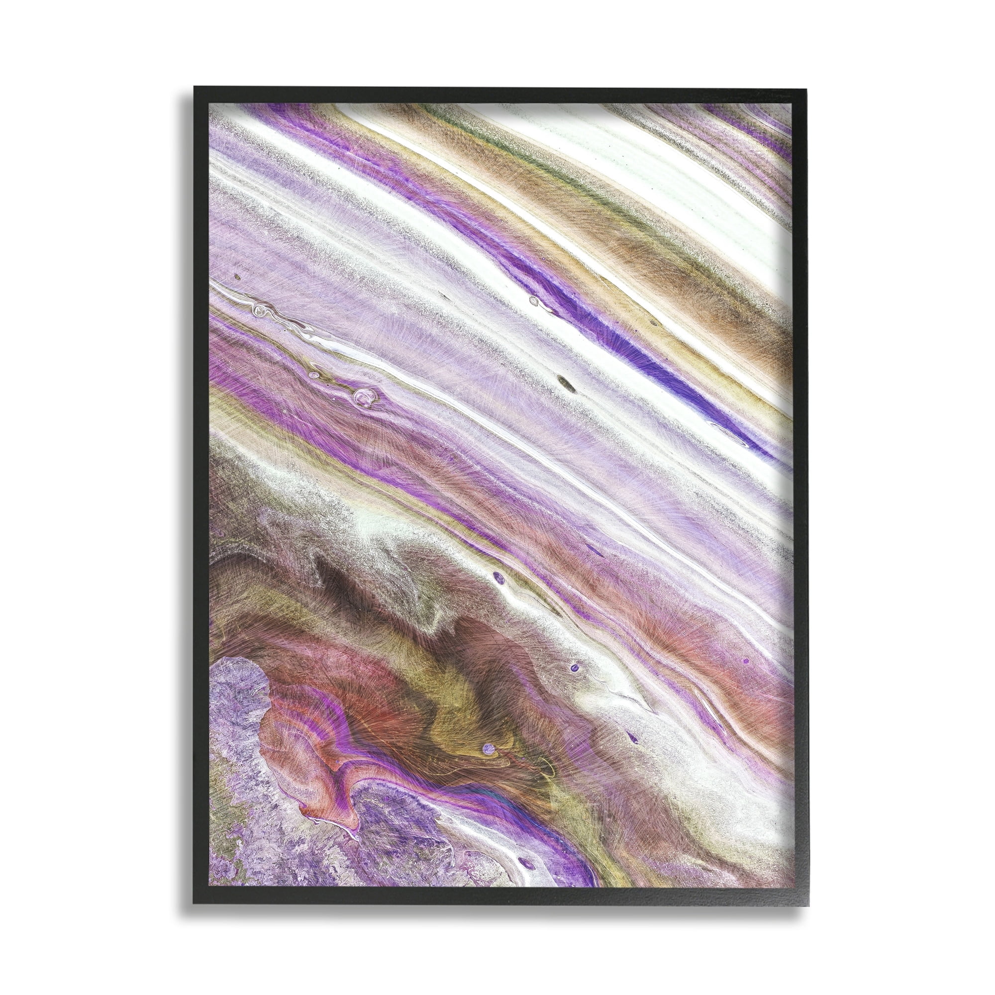 Stupell Industries Abstract Interstellar Stripe Pattern Purple Brown Black Framed by Marcus Prime