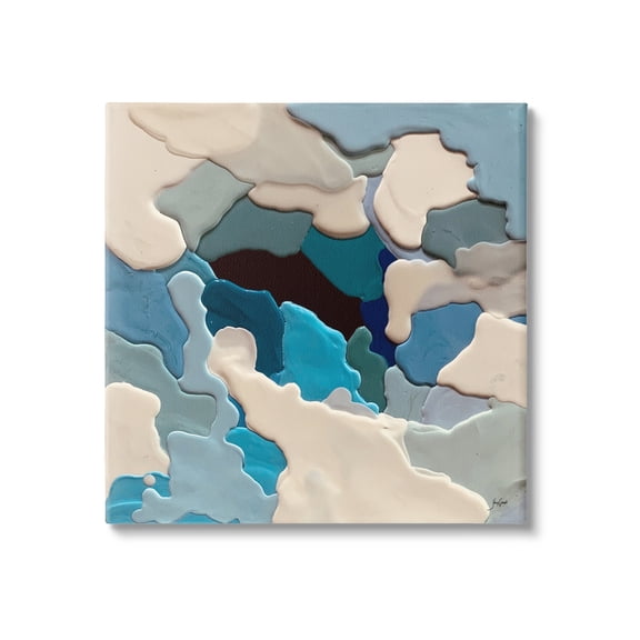 Stupell Industries Abstract Irregular Shapes Complex Layered Dripped Paint Painting Gallery Wrapped Canvas Print Wall Art, Design by Stacy Gresell