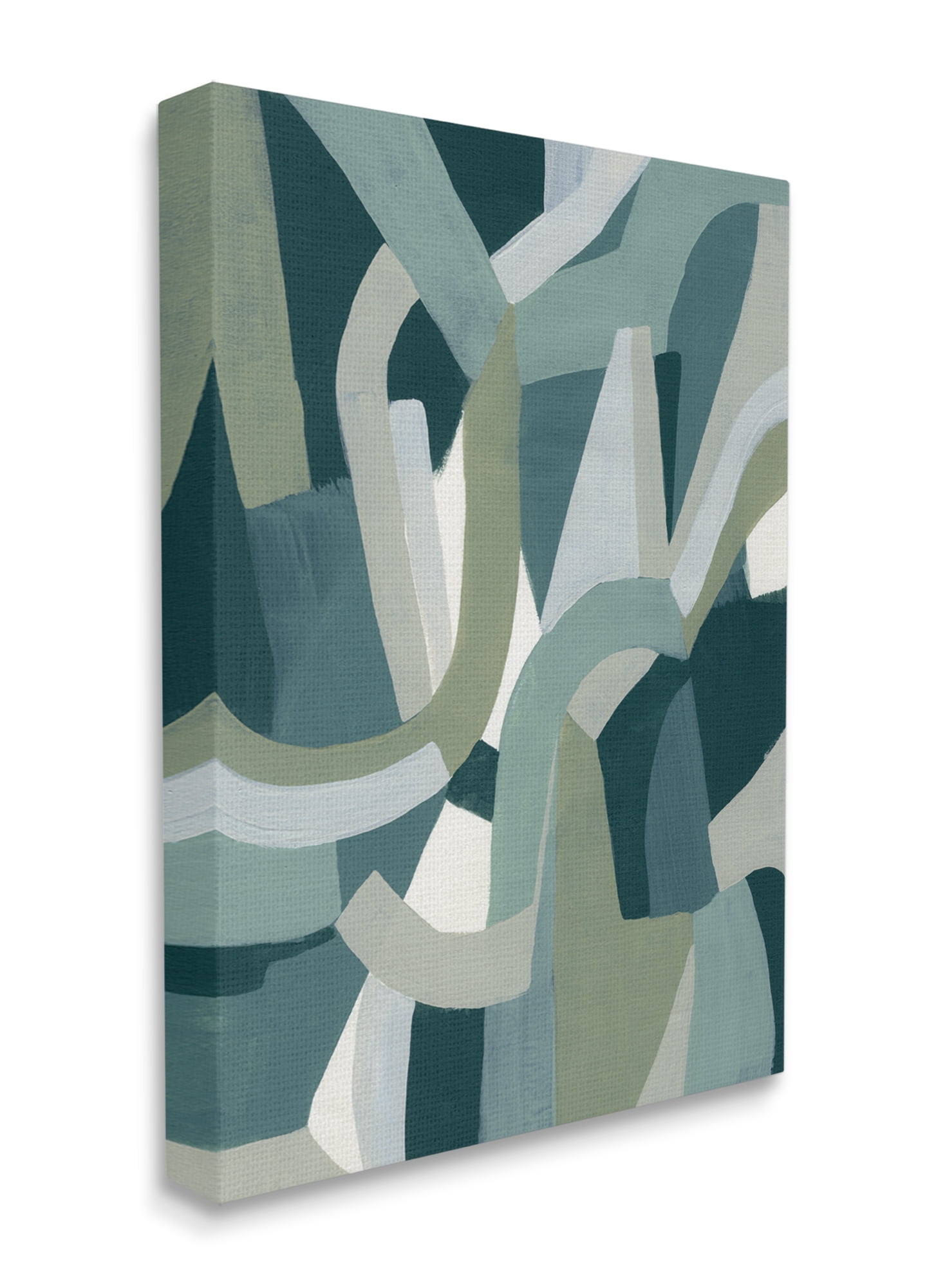 Stupell Industries Abstract Jigsaw Shapes Layered Green Limestone Canvas Wall Art, 30 x 40, Design by June Erica Vess