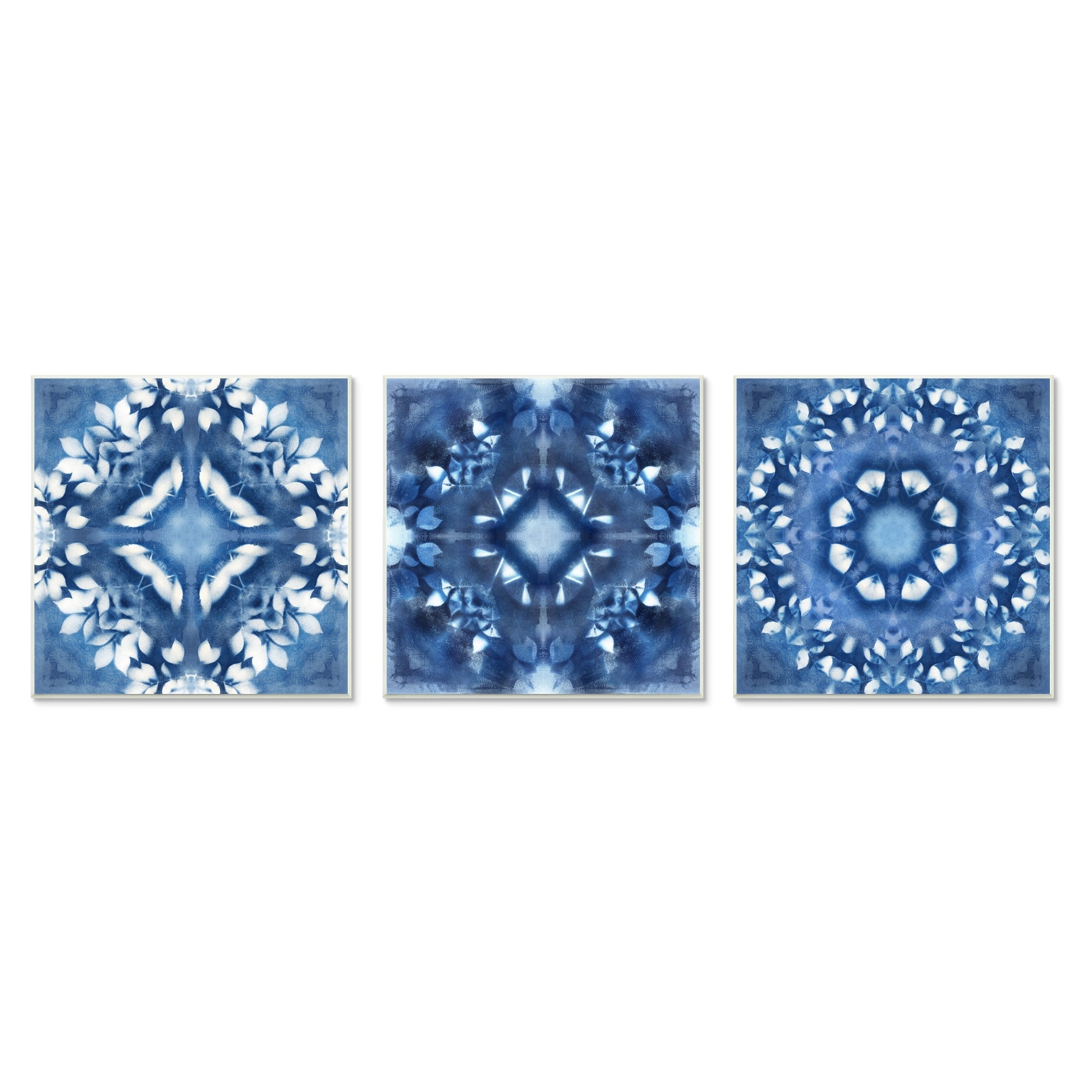 Stupell Industries Abstract Kaleidoscope Blue Tie Dye Patterns Fractal Shapes, 12 x 12, Design by Nan