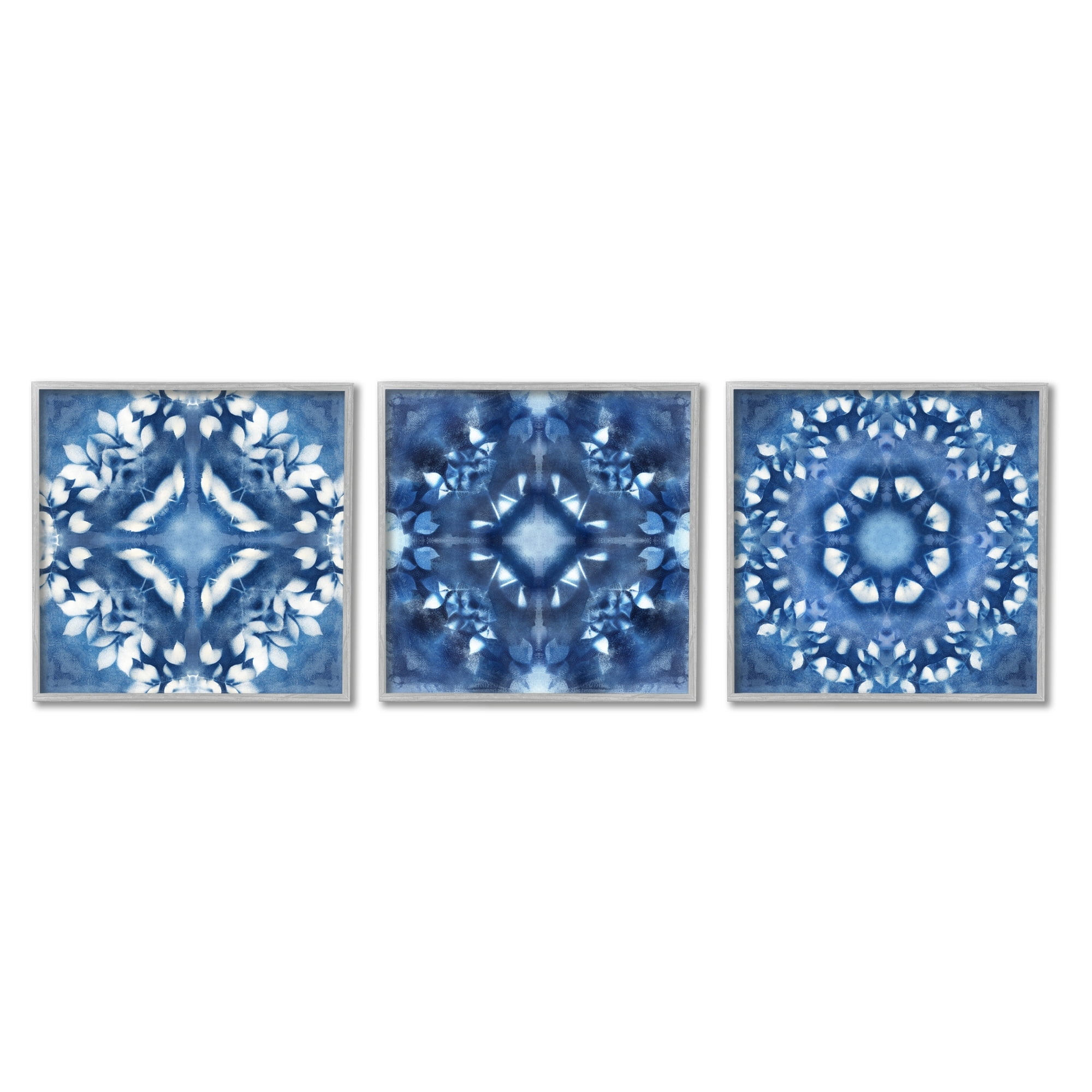 Stupell Industries Abstract Kaleidoscope Blue Tie Dye Patterns Fractal Shapes, 17 x 17, Design by Nan